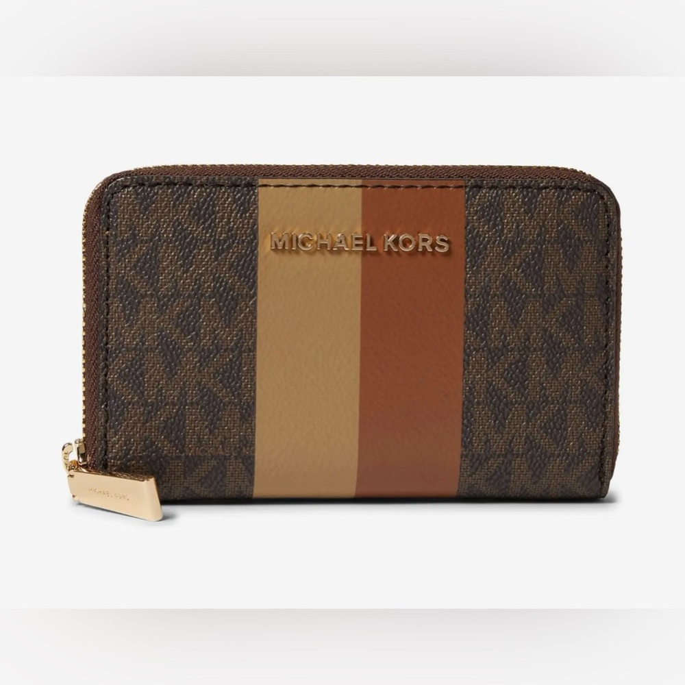 NWT MICHAEL Michael Kors I Jet Set Small Zip Around Card Case